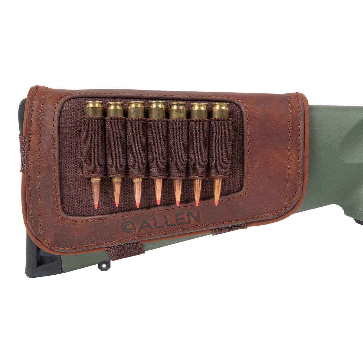 Castle Leather Buttstock Cartridge Carrier, Brown
