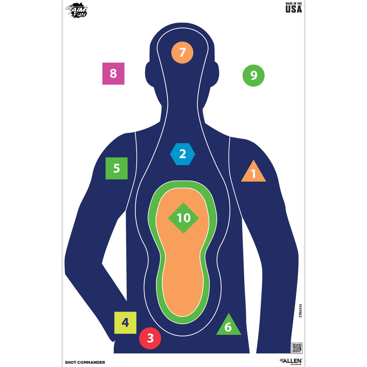 EZ Aim® Fun Shot Commander Paper Shooting Targets, 23"W x 35"H, 3-Pack, Multi