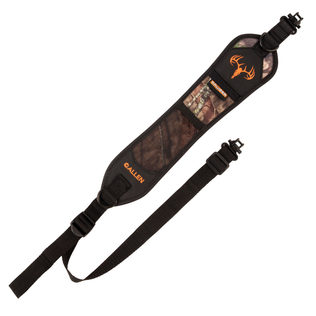 CamoHypa-Lite™ Bruiser™ Rifle and Shotgun Sling - Rugged Construction with Swivels - Gun Strap Ideal for Turkey / Deer / Duck / Elk Hunting - Tested up to 300 Lbs.,Black/Mossy Oak® Break-Up Country™ Camo