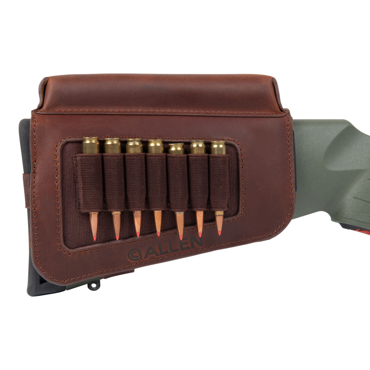 Westcliff Leather Buttstock Cartridge Carrier with Cheek Piece, Brown