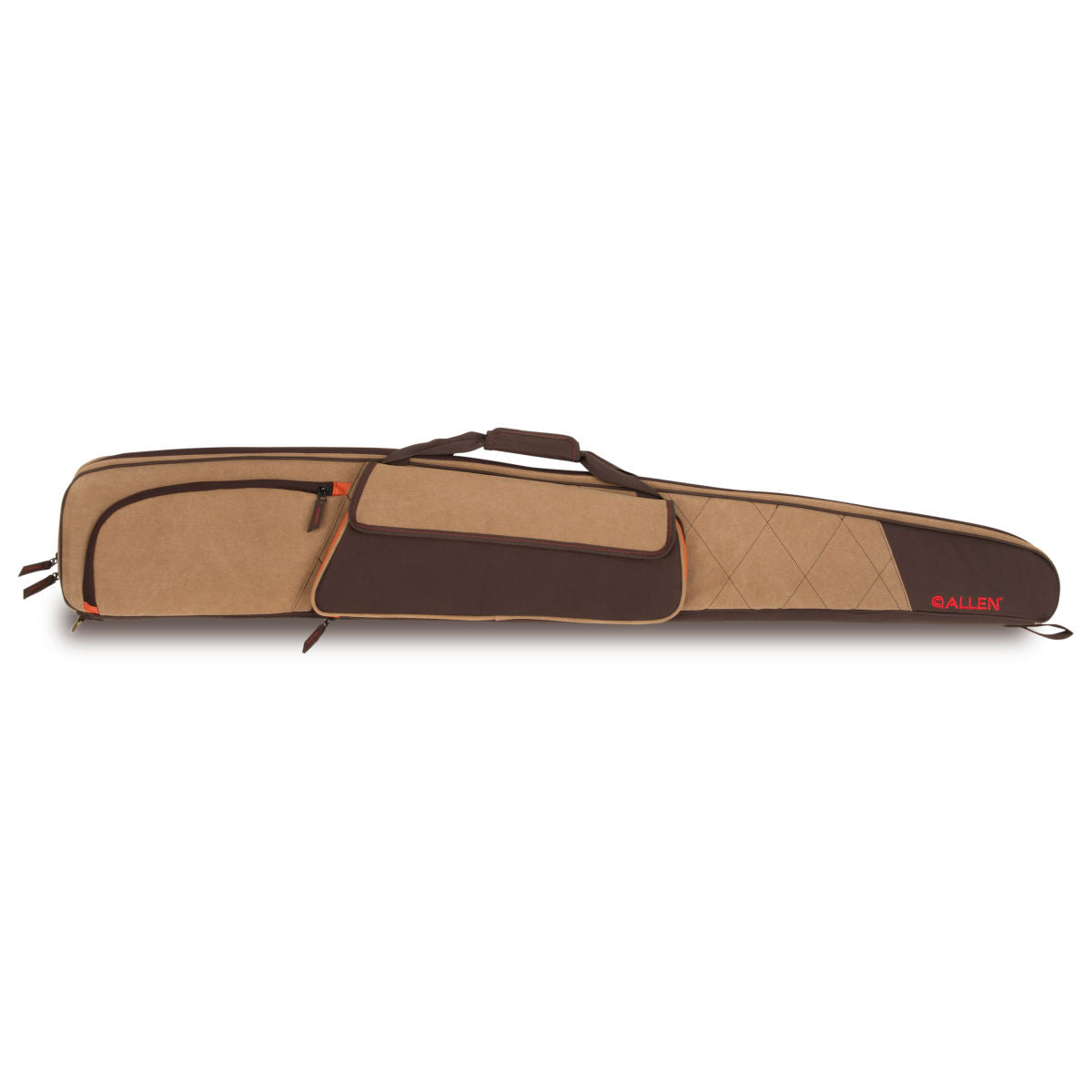 Humbolt 52-Inch Shotgun Case – Cotton Canvas Gun Case with Quilted Interior, Padded Wrap Handle, Shell Loops & Storage Pockets – Tan/Brown