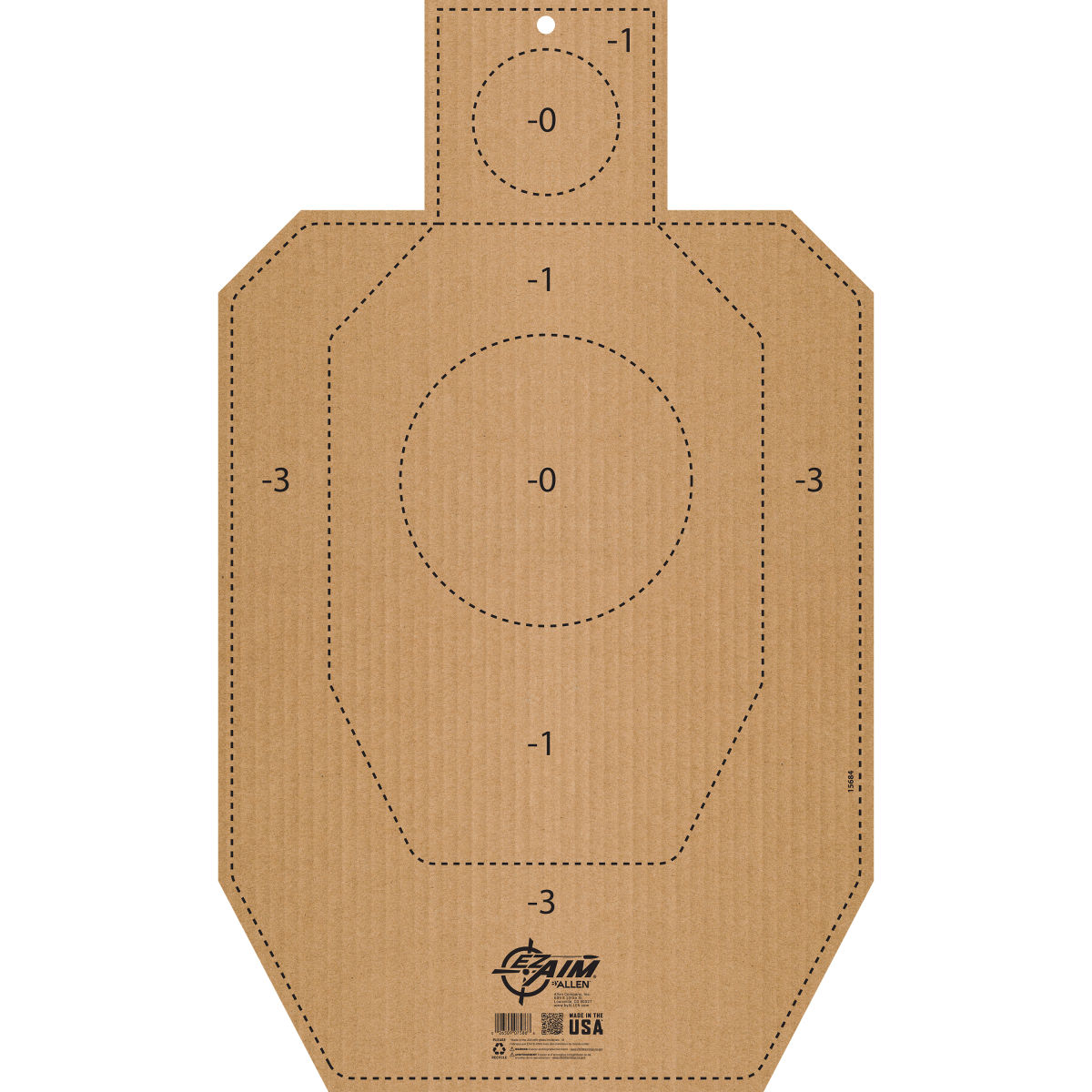 EZ Aim® IPSC IDPA Corrugated Silhouette Paper Shooting Target, 1-Target, 18" x 30," Tan