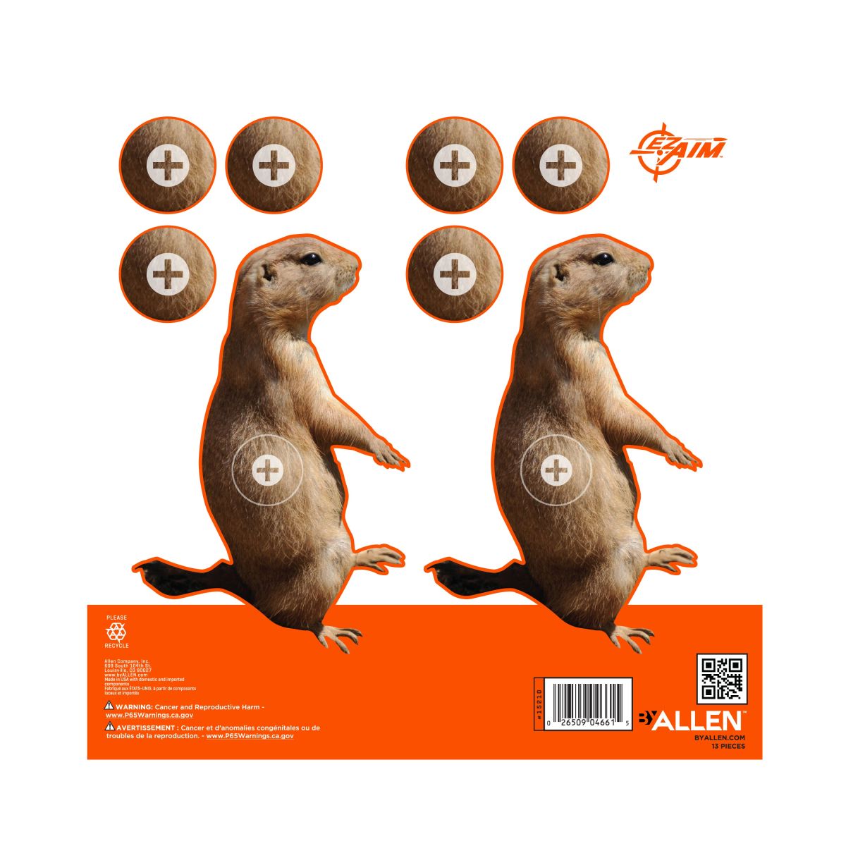 EZ Aim® Prairie Dog Shooting Targets, 8" Square, 13-Pack