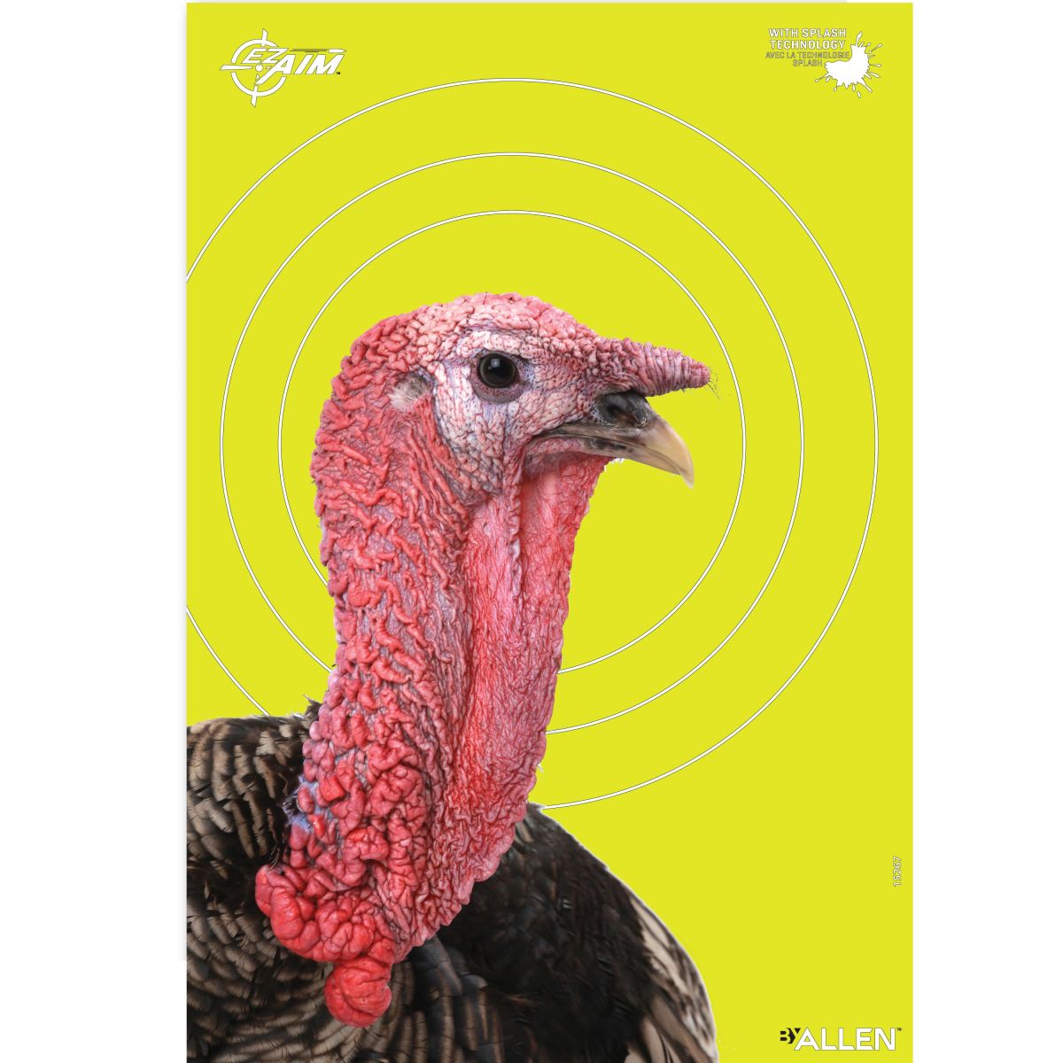 EZ Aim Splash® Reactive Turkey Paper Targets for Shooting - Neon-Colored Impact Area - Gun Range and Shooting Practice Accessories - 12"W x 18"H, 8-Pack - Black/Chartreuse