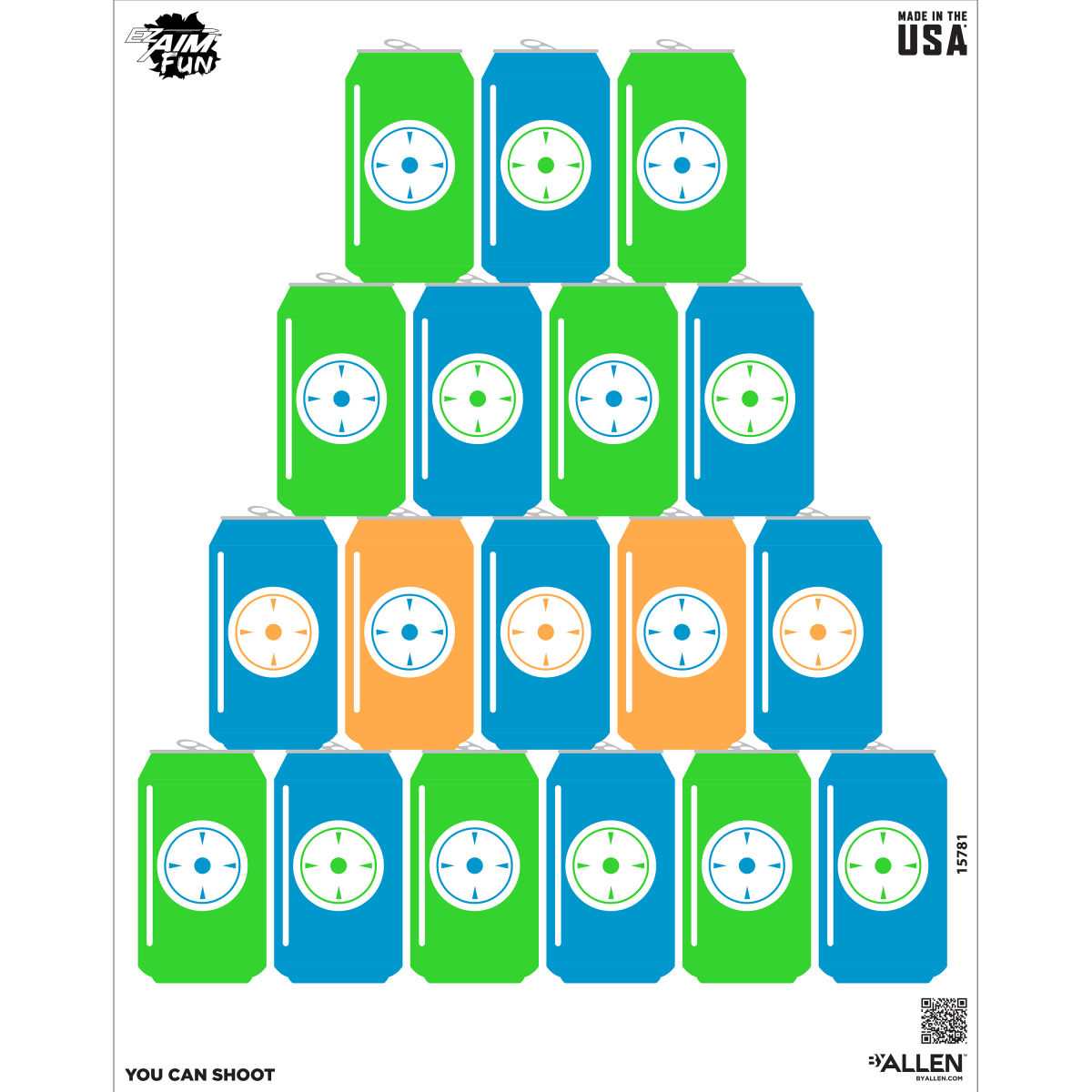 EZ Aim® FUN You Can Shoot Paper Target, 24" x 19," 4-Pack, Multi