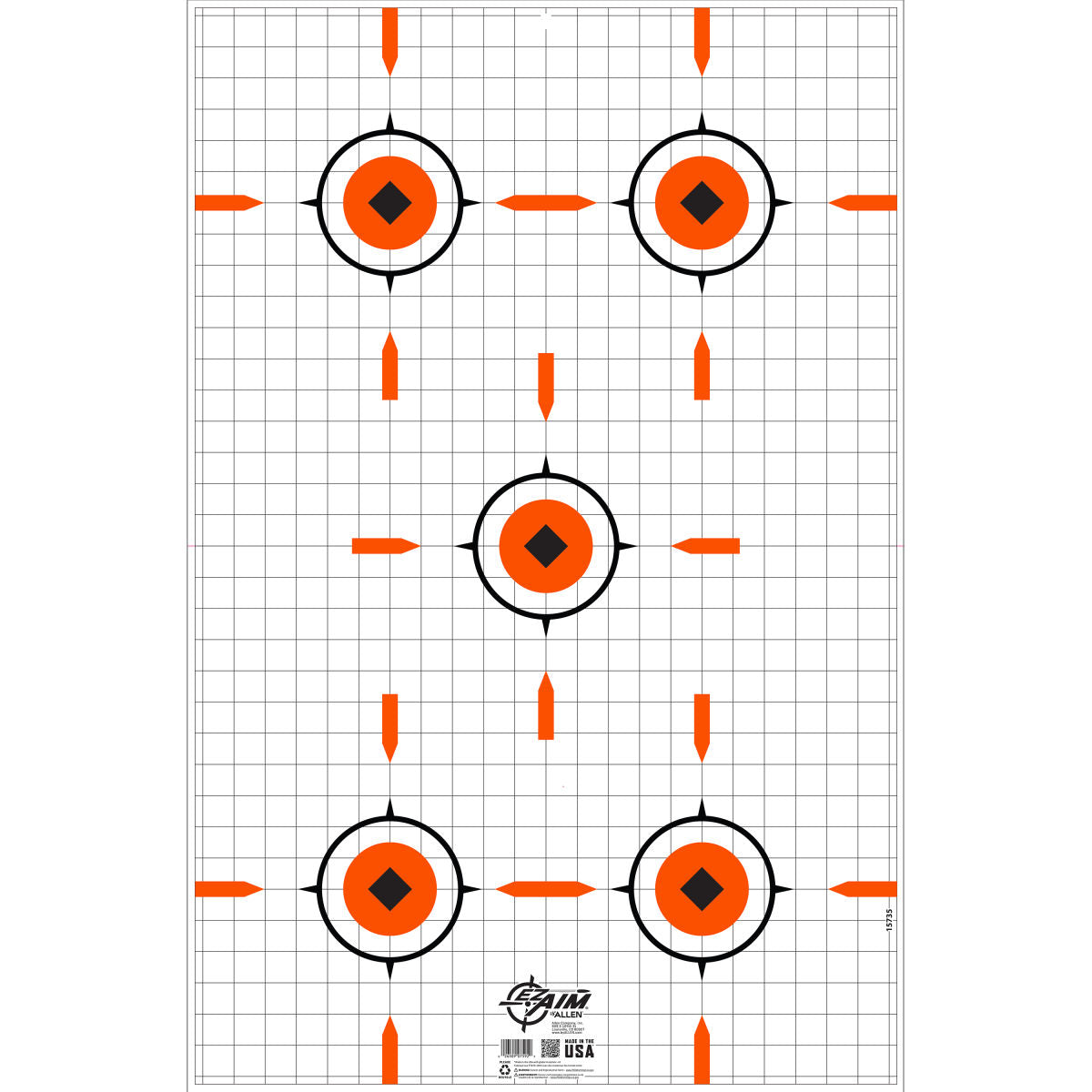 EZ Aim® Sight Grid Shooting Target & Backer, Corrugated, 1-Target, 23" x 35," White