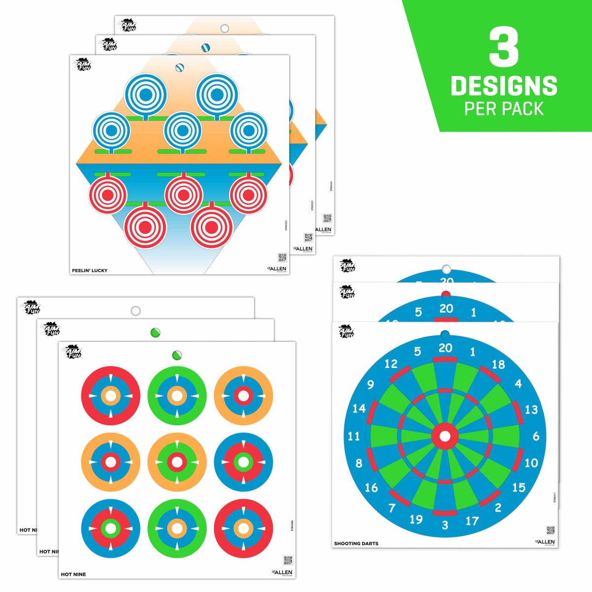 EZ Aim® Fun Plinking the Day Away Paper Shooting Targets, 12”W x 12”H, 12-Pack, Multi