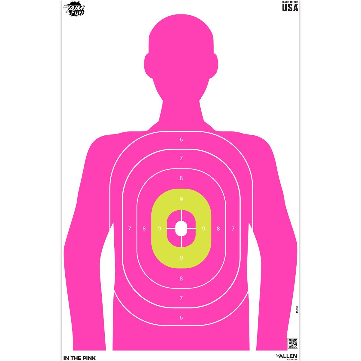 EZ Aim® Fun In The Pink Silhouette Paper Shooting Targets, 23”W x 35”H, 3-Pack, Multi