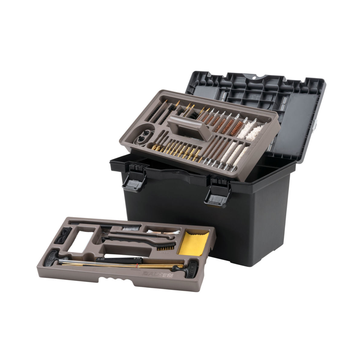 Universal Gun Cleaning Kit & Tool Box, Rifle, Shotgun & Handgun, 66-Piece, Black/Gray