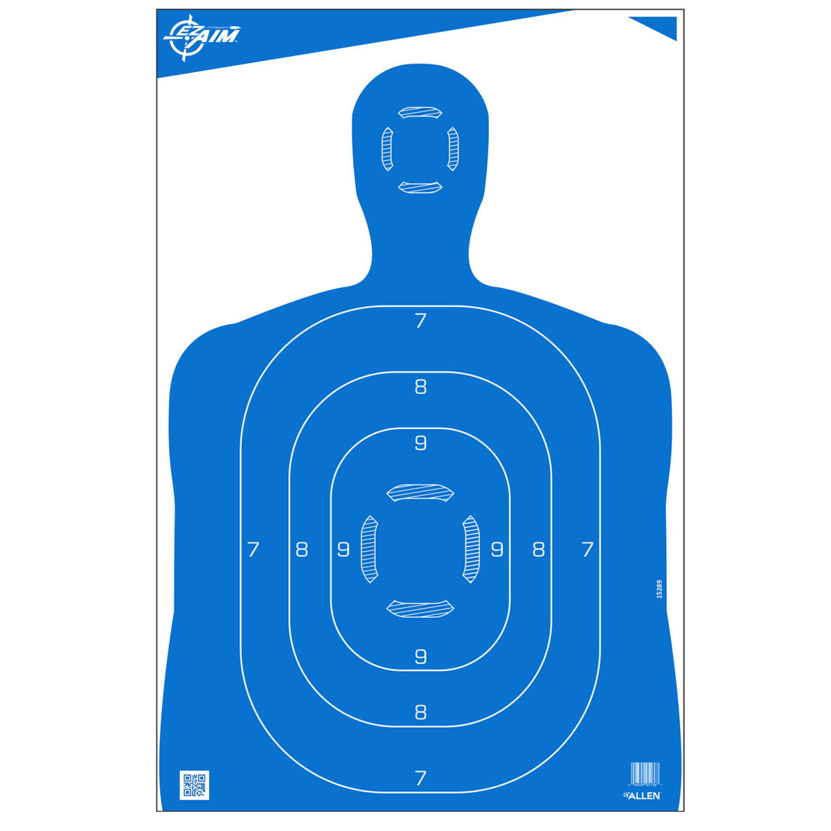 Silhouette Paper Shooting Targets, White/Black