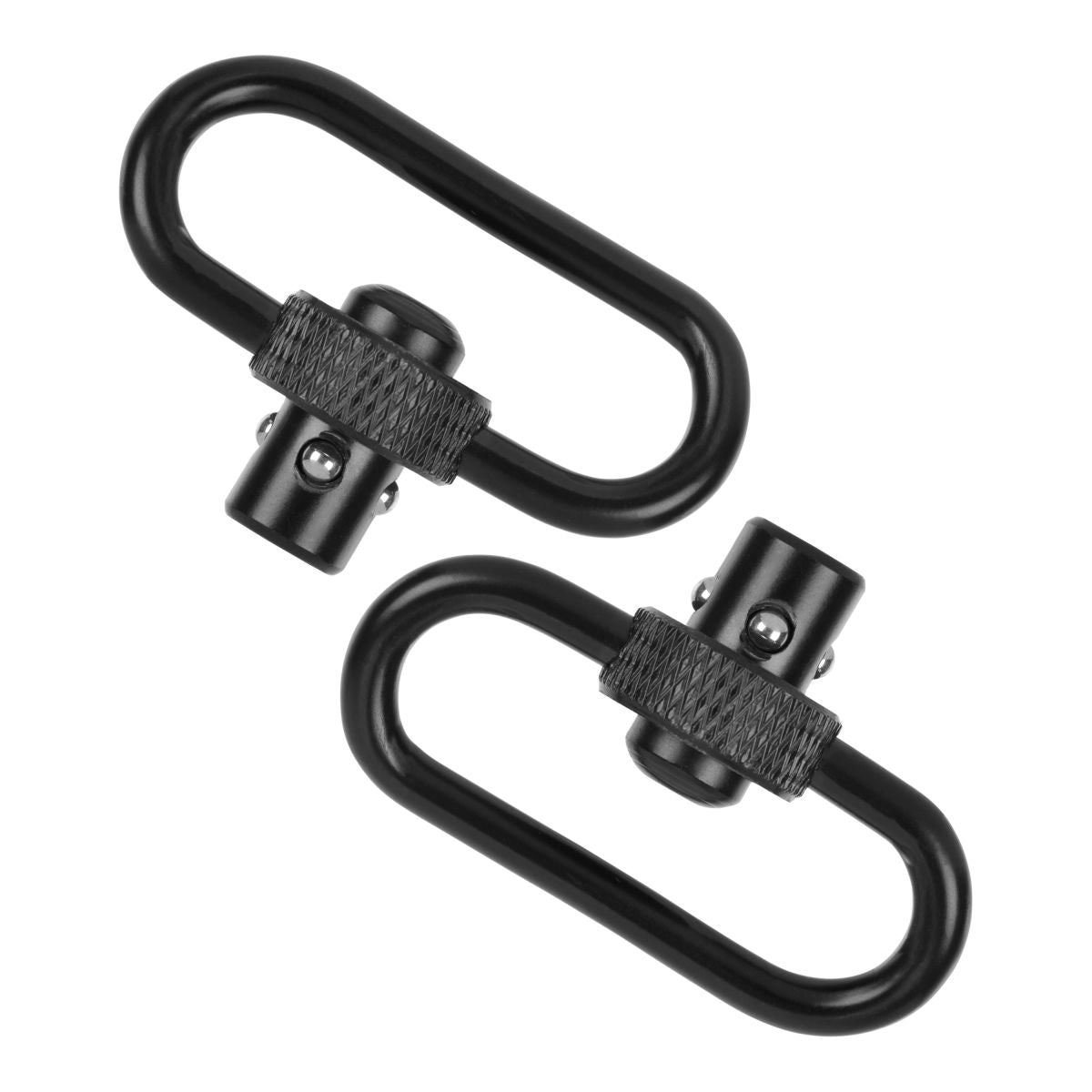 Push Button QD Steel Gun Swivel, 1.25" with Loop, Black