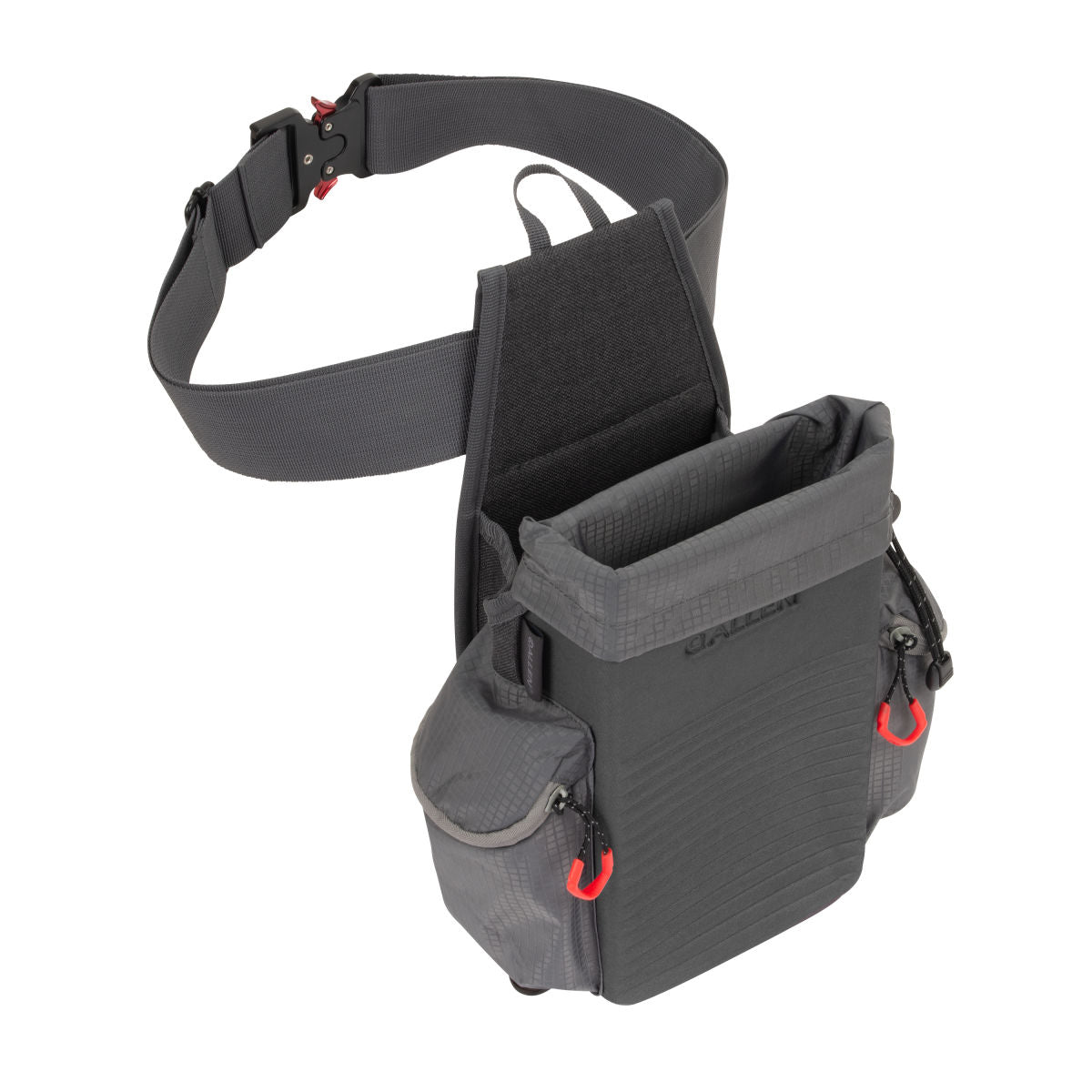 Competitor All-In-One Shotgun Shell Pouch with D-Rings - Clay, Trap, and Skeet Shooting Accessories - Hunting and Gun Range Gear - Hard Molded Design - Gray