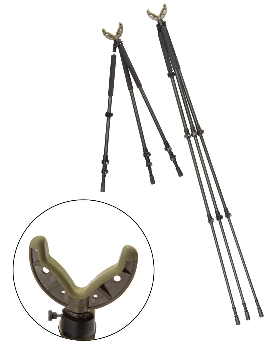 Axial Shooting Stick, Tripod/Bipod/Monopod, 61" Max Height, Black