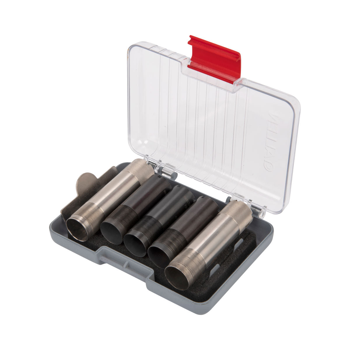 Competitor Choke Tube Case, Holds 5 Standard Tubes (3.25") or 3 Extended Tubes (5"), Black/Red