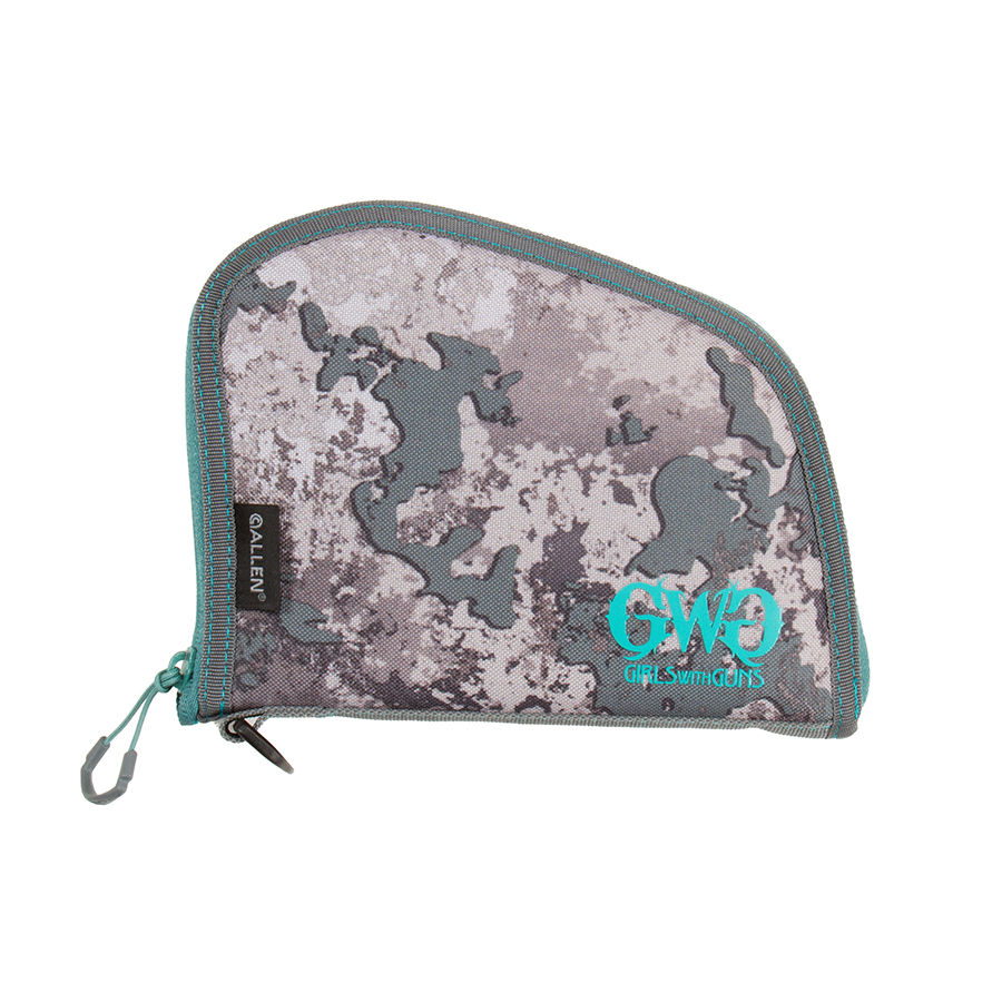 Girls With Guns® 8" Lockable Compact Handgun Case, Gray/Teal/Shade™ Camo