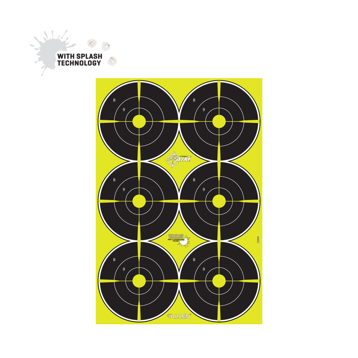 Splash Reactive Bullseye Paper Shooting Targets - 6 Pack