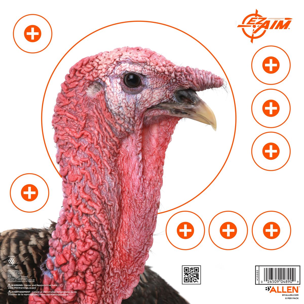 EZ Aim® Four Color Turkey Patterning Paper Target, 12" Square, 6-Pack