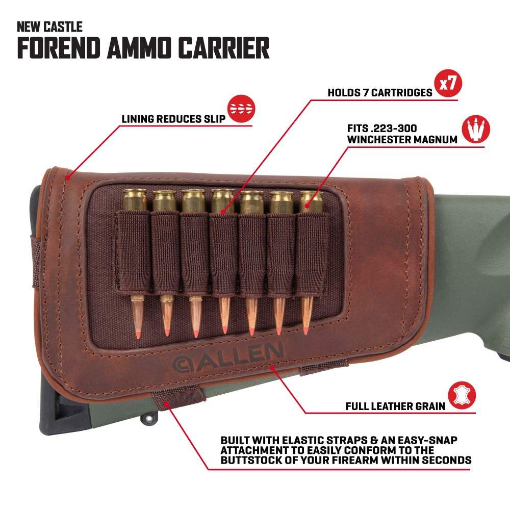 Allen New Castle Leather Buttstock Cartridge Carrier, Brown » Tenda Canada