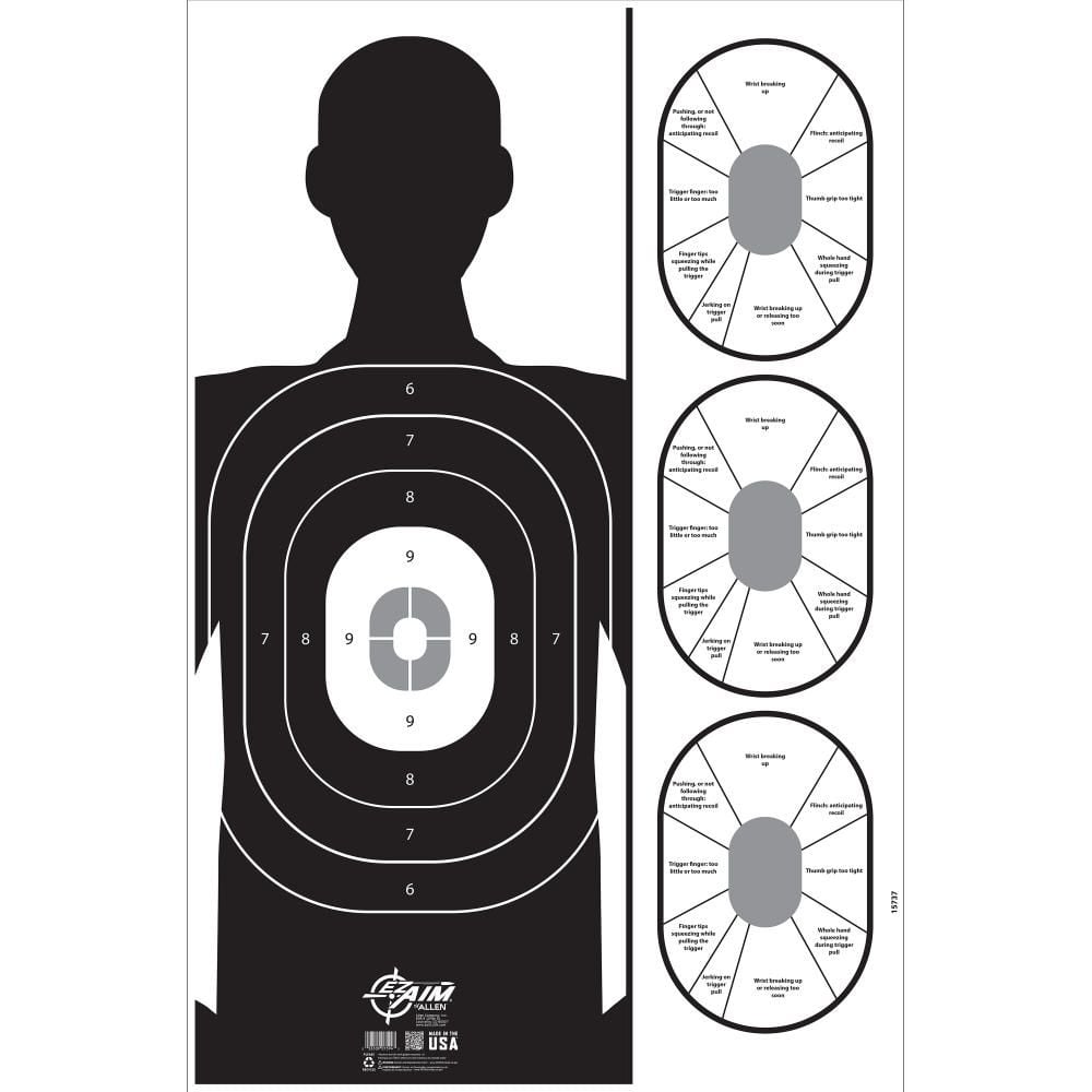 Ez Aim Handgun Trainer Shooting Target & Backer, Corrugated, 1-target 