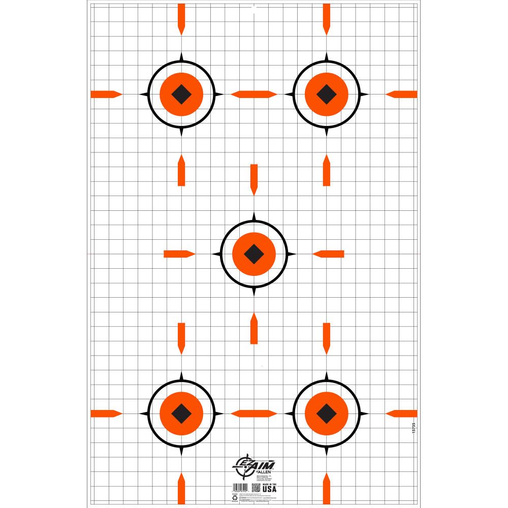 EZ Aim Sight Grid Shooting Target & Backer, Corrugated, 1Target, 23 x