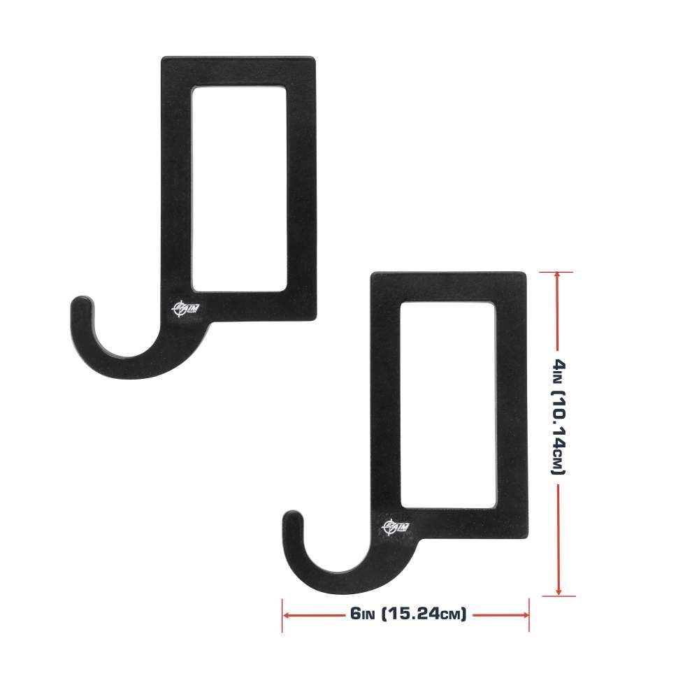 Ez Aim Horizontal Steel Gong Shooting Target Hanging Hook, 2-Pack, Black