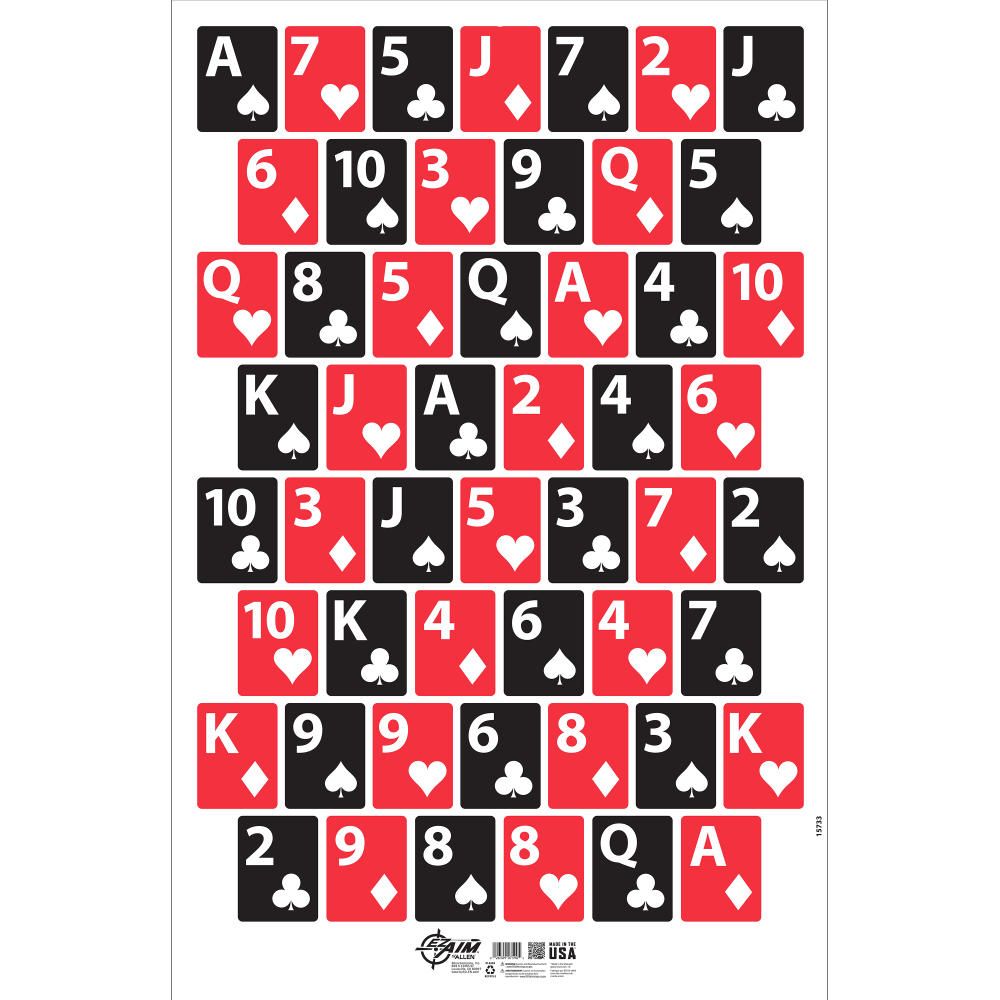 EZ Aim Deck of Cards Shooting Target & Backer, Corrugated,1Target, 23