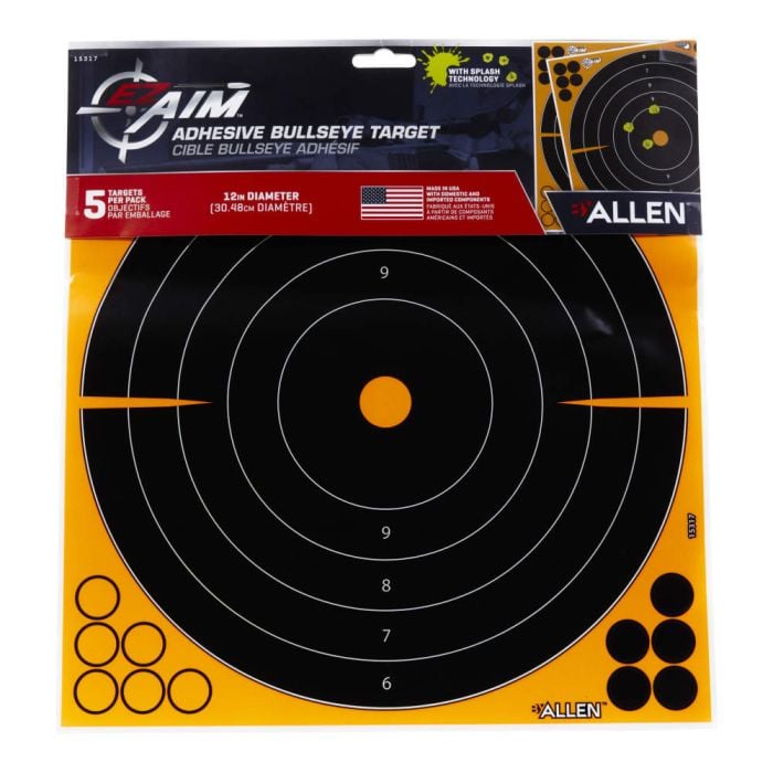 EZ Aim® Adhesive Splash Reactive Paper Shooting Targets, Bullseye
