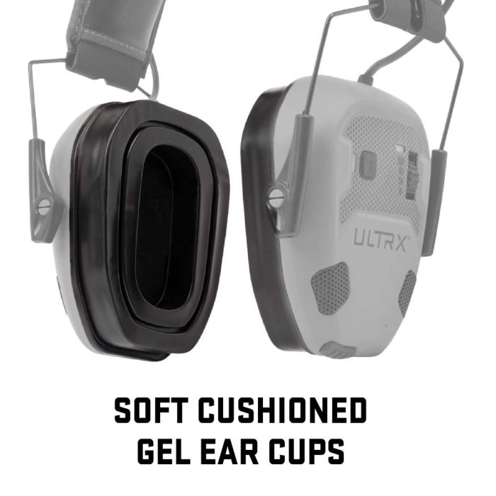 ULTRX Gel Ear Cup Replacement Pads, 1-Pair, Black