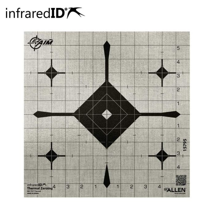 EZ Aim Thermal ID Grid Bullseye Paper Target, 12 x 12, Gray