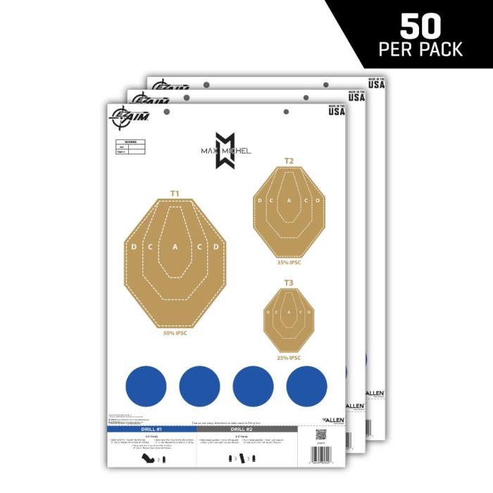 EZ Aim Max Michel Course of Fire Training Target, B-2 Paper