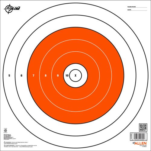 EZ Aim 12" Square Paper Shooting Targets, Bullseye, 12-Pack, Orange & White