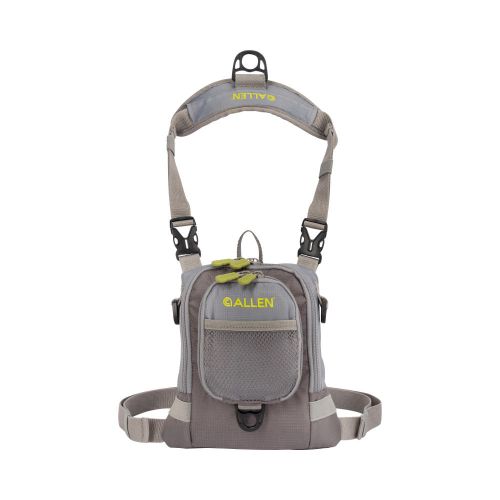 Allen Company Bear Creek Micro Fly Fishing Chest Pack, Fits up to 2 Tackle/Fly Boxes, Gray/Lime