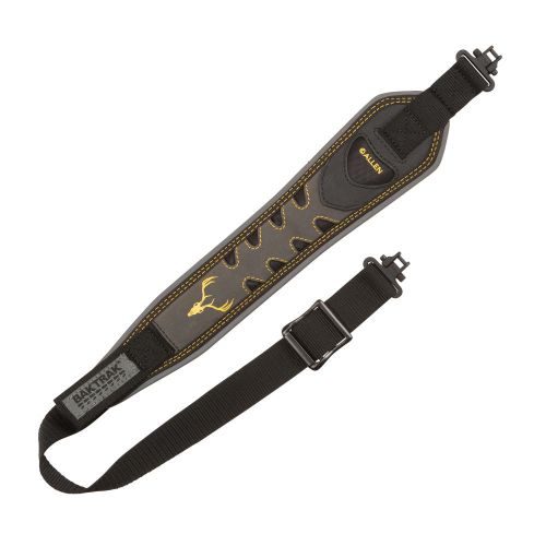 Allen Company Aspen Nubuck BackTrak 2-Point Rifle and Shotgun Sling - Rubber Grip with Swivels - Ideal for Hunting and Shooting - Gun Strap - Tested up to 500 Lbs. - Black & Clay