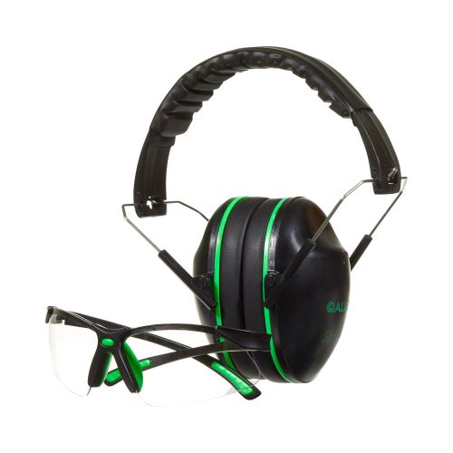 Allen Company Gamma Junior Hearing Protection Shooting Earmuffs & Safety Glasses, Black/Neon Green