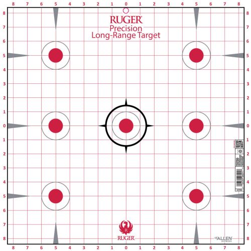 Ruger Paper Shooting Targets, 7-Spot Precision Sight-In Grid, 17" Square, 20-Targets Per Pack
