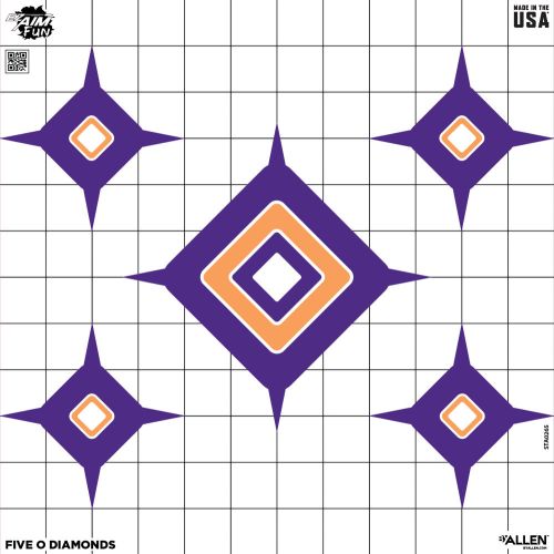 EZ Aim Fun Dialing In More Fun Paper Shooting Targets, 12”W x 12”H, 9-Targets