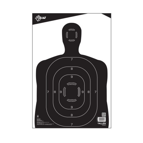 EZ Aim Silhouette Paper Shooting Targets, 12.5"W x 18.25"H, 100-Pack, Black/White