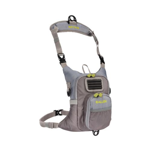 Allen Company Fall River Fly Fishing Chest Pack, Fits up to 2 Tackle/Fly Boxes, Gray/Lime