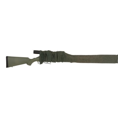 Allen Company Knit Gun Sock for Rifle/Shotguns With or Without Scope - Anti-Rust and Silicone-Treated for Gun Safe, Bag, and Case Storage - Drawstring Closure - 52", Heather Green