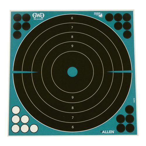 Girls With Guns Adhesive Splash Reactive Paper Shooting Targets, Bullseye, 12"W x 12"H, 5-Pack, Black/Teal