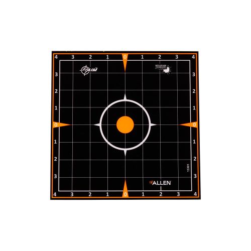 EZ Aim Adhesive Splash Reactive Paper Shooting Targets, Sight-In Grid, 8"W x 8"H, 6-Pack, Black/Orange