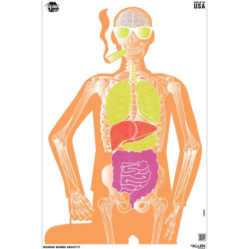 EZ Aim Fun Makin’ Bones About It Silhouette Paper Shooting Target, 23”W x 35”H, 3-Pack