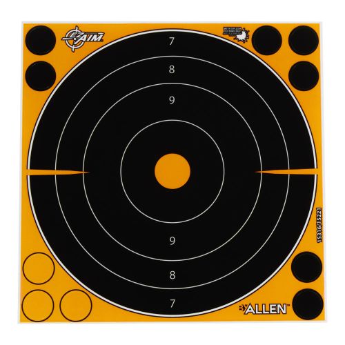 EZ Aim Adhesive Splash Reactive Paper Shooting Targets, Bullseye, 8"W x 8"H, 6-Pack, Black/Orange