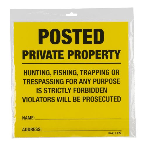 NEW Allen Company Posted No Trespassing Sign, 12-Pack
