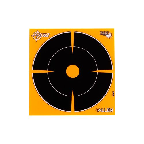EZ Aim Adhesive Splash Reactive Paper Shooting Targets, Bullseye, 6"W x 6"H, 12-Pack, Black/Orange
