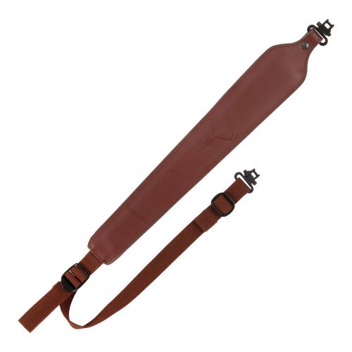 Allen Company Deer Head Padded Leather Rifle Sling with Swivels, Brown