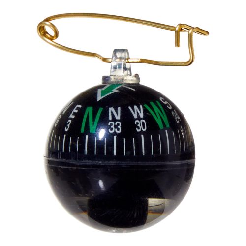 Allen Company Pin on Ball Liquid Filled Compass, Black