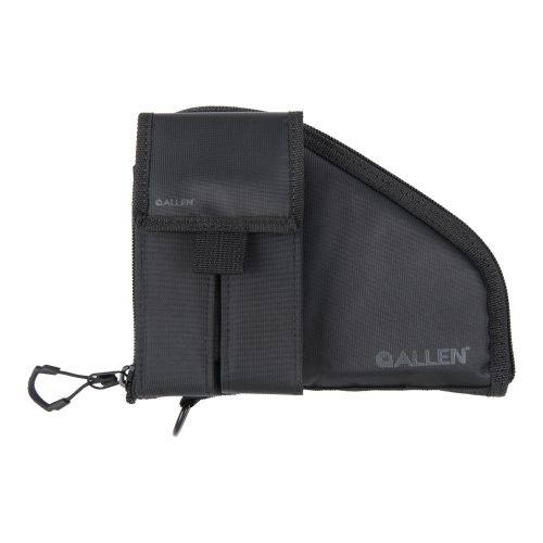 Allen Company Pistol Case with Mag Pouch, Compact Handguns up to 8”, Black