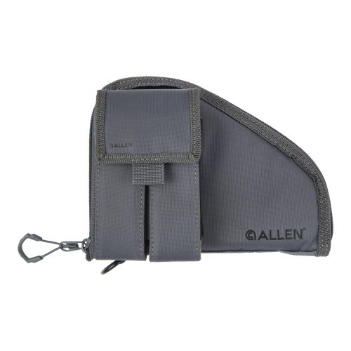 Allen Company Pistol Case with Mag Pouch, Compact Handguns up to 8”, Charcoal