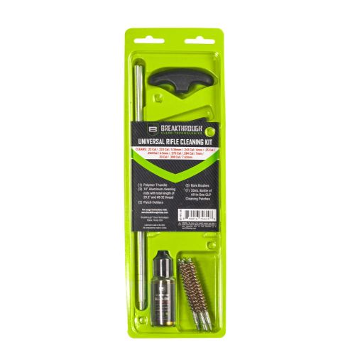 Breakthrough Clean Technologies Universal Rifle Cleaning Kit, .22, .223, 5.56mm, 243, 6mm, .25, 264, 6.5mm, 270, .284, 7mm, 30, 308, 7.62mm, Multi-Color